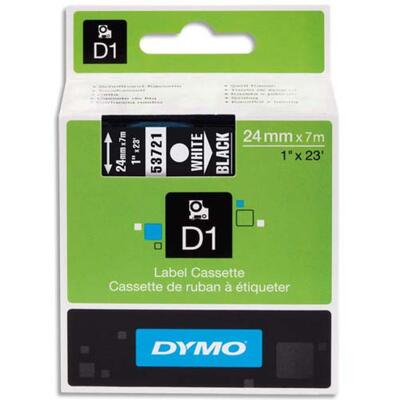 Dymo 53721 Black White D1 Spare Strip 24mm x 7mt 