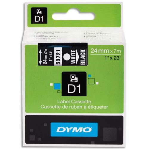 Dymo 53721 Black White D1 Spare Strip 24mm x 7mt - 1