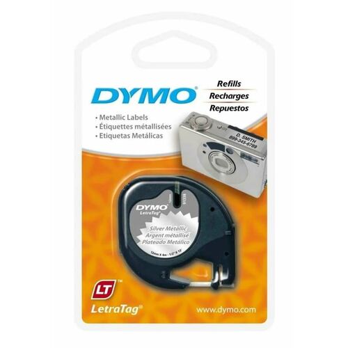 Dymo 91208 Metalik Silver Orjinal Şerit 12mm x 4m (T15734) - 1