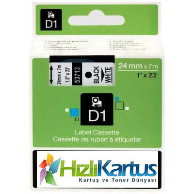 Dymo D1 53710 Black On Transparent Compatible Label Ribbon 24mm x 7m 