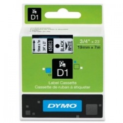 Dymo D1 Backup Ribbon (45803) 19mm x 7m White/Black Label Ribbon 