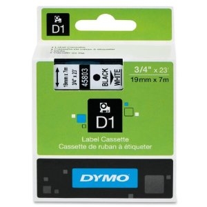 Dymo D1 Backup Ribbon (45803) 19mm x 7m White/Black Label Ribbon - 1