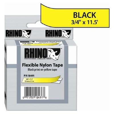 Dymo Rhino Pro 18756 Yellow-Black Nylon Ribbon 12mm x 3.5m 