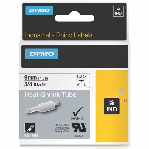 Dymo RhinoPro 18053 Beyaz-Siyah Şerit 24mm x 5.5m (T16334) - 1