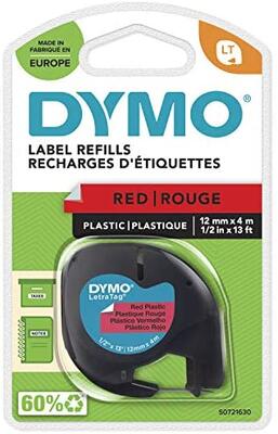 Dymo S0721630 Magenta LetraTag Plastic Strip 12mm x 4m 