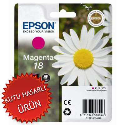 Epson C13T18034020 (18) Magenta Original Cartridge - XP-202 (Damaged Box) 