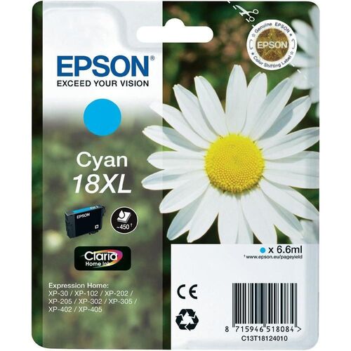 Epson C13T18124020 (18XL) Cyan Original Cartridge - XP-202 - 1