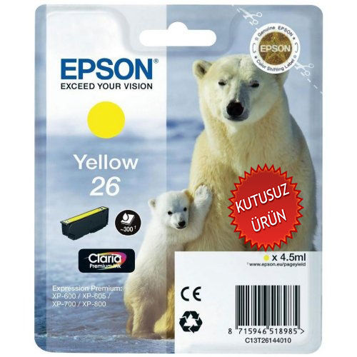 Epson C13T261440 (26) Sarı Orjinal Kartuş - XP-600 (U) (T8593) - 1