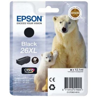 Epson C13T262140 (26XL) Black Original Cartridge - XP-600 