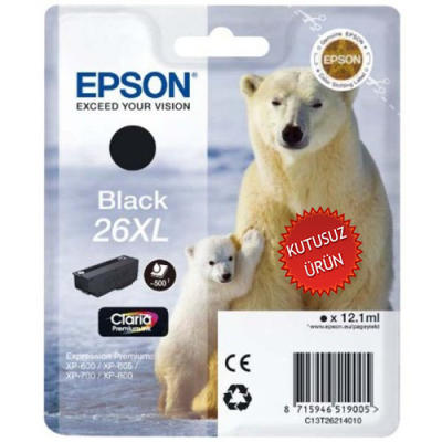 Epson C13T262140 (26XL) Black Original Cartridge - XP-600 (Without Box) 