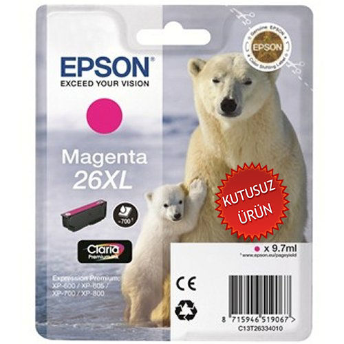 Epson C13T263340 (26XL) Kırmızı Orjinal Kartuş - XP-600 (U) (T8597) - 1