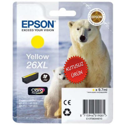 Epson C13T263440 (26XL) Yellow Original Cartridge - XP-600 (Without Box) 