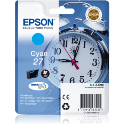 Epson C13T27024020 (27) Cyan Original Cartridge - WF-3620 - 2