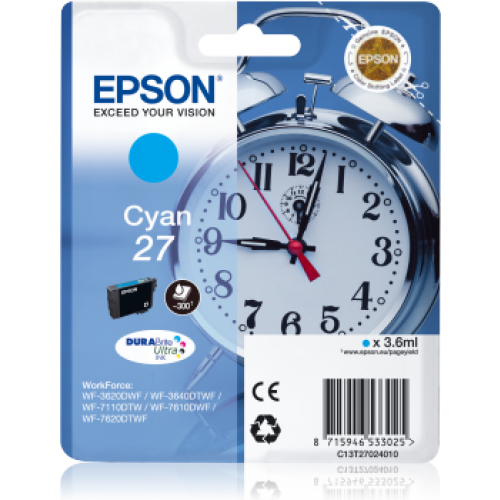 Epson C13T27024020 (27) Cyan Original Cartridge - WF-3620 - 2