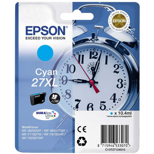 Epson C13T27124020 (27XL) Cyan Original Cartridge - WF-3620 - 1