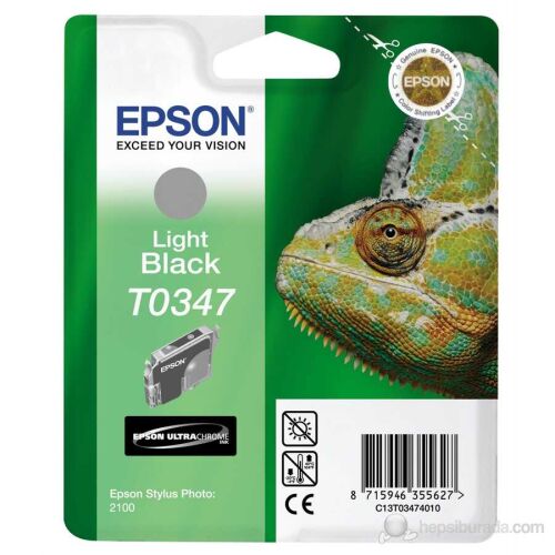 Epson C13T034740 (T0347) Açık Siyah Orjinal Kartuş - Stylus Photo 2100 (E) - 1