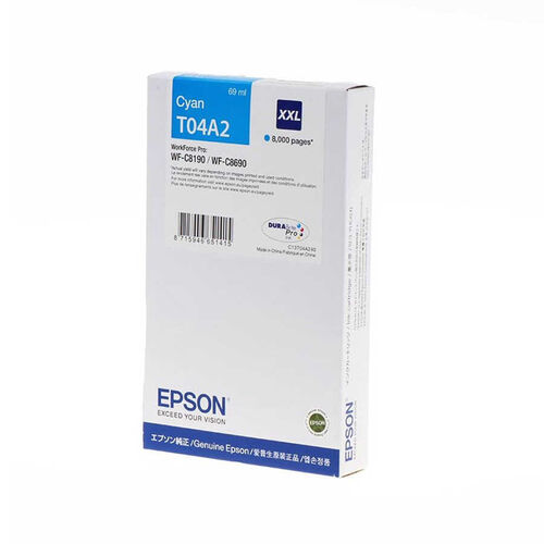 Epson C13T04A240 Cyan Original Cartridge - WF-C8190DW / C8190DTWC / C8190DTW