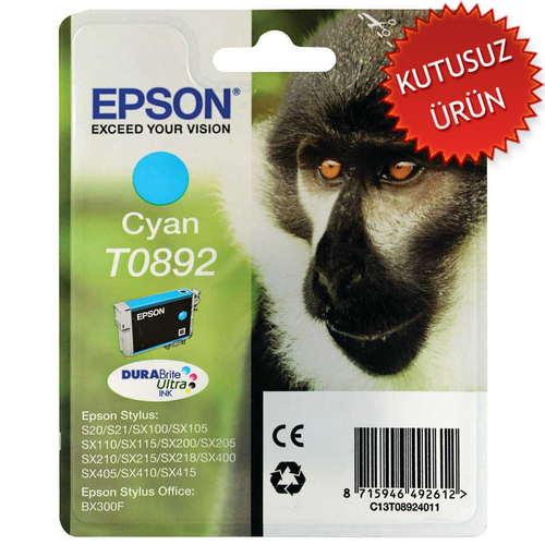 Epson C13T08924020 (T0892) Cyan Original Cartridge - Stylus SX105 (Without Box) - 1