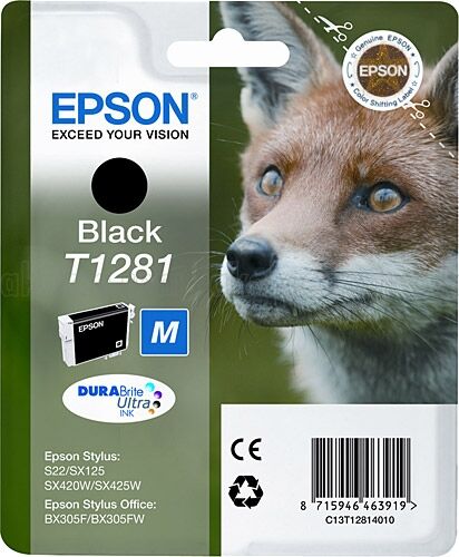 Epson C13T12814021 (T1281) Siyah Orjinal Kartuş - Stylus SX125 (E) - 1