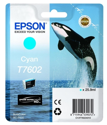 EPSON - Epson C13T76024010 (T7602) Cyan Original Cartridge - SureColor SC-P600