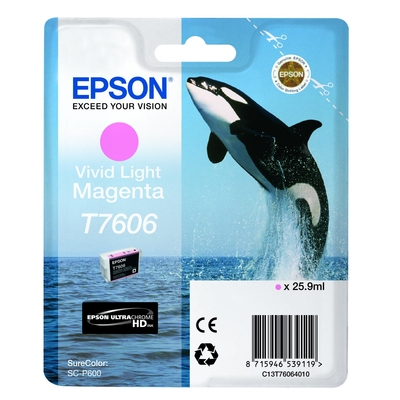 EPSON - Epson C13T76064010 (T7606) Vivid Light Magenta Original Cartridge - SureColor SC-P600