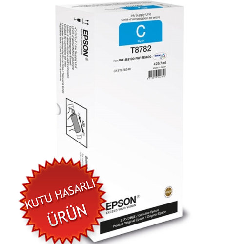 Epson C13T878240 (T8782) Cyan Original Cartridge - WF-R5690DTWF (Damaged Box)