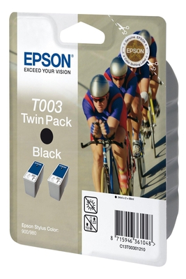 EPSON - Epson T003 (C13T003012) Twin Pack Black Original Cartridge - Color 900 / 980