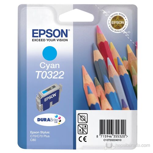 Epson C13T032240 (T0322) Cyan Original Cartridge