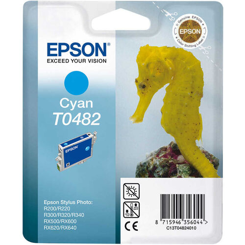 Epson C13T04824020 (T0482) Cyan Original Cartridge - Stylus Photo R200 