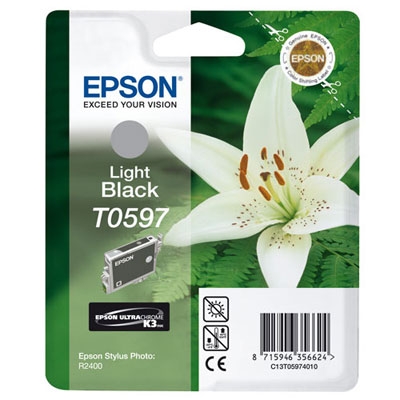 Epson C13T05974020 (T0597) Açık Siyah Orjinal Kartuş - Stylus Photo R2400 (T2974) - 1