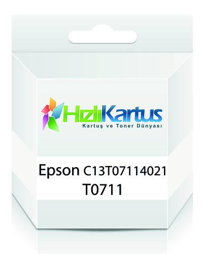 Epson C13T07114021 (T0711) Siyah Muadil Kartuş - Stylus SX215 (T9187) - 1