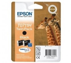 Epson C13T07114H (T0711H) Black Orginal Cartridge Dual Pack - Stylus SX215 