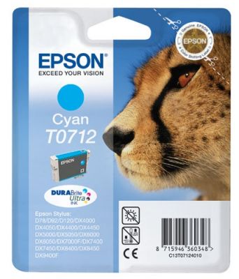 Epson C13T07124020 (T0712) Cyan Color Cartridge - Stylus SX215 - 1