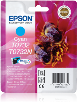 Epson C13T10524A10 (T0732) Cyan Original Cartridge - TX105 / TX110 