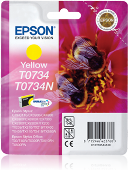 Epson C13T10544A10 (T0734) Sarı Orjinal Kartuş - TX105 / TX110 (T6939) - 1