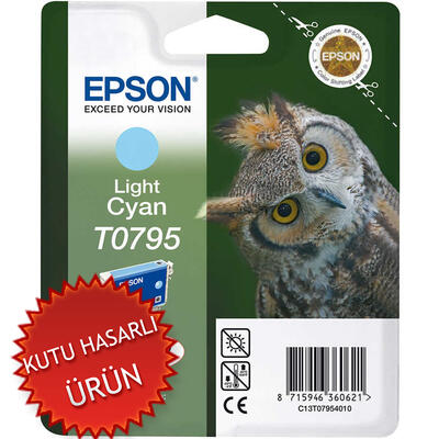 Epson C13T07954020 (T0795) Lıght Cyan Original Cartridge - Stylus Photo 1400 (Damaged Box) 