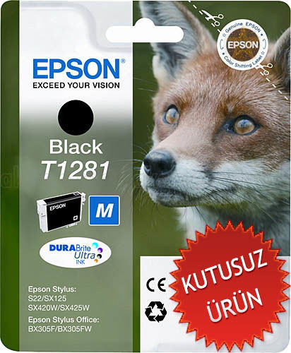 Epson C13T12814021 (T1281) Siyah Orjinal Kartuş - Stylus SX125 (U) (T2316) - 1