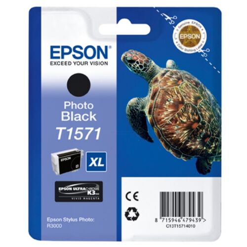 Epson C13T15714010 (T1571) Foto Siyah Orjinal Kartuş - Stylus Photo R3000 (T12601) - 1