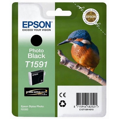 Epson C13T15914010 (T1591) Foto Siyah Orjinal Kartuş - Stylus Photo R2000 (T2294) - 1