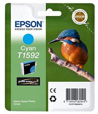 Epson C13T15924010 (T1592) Cyan Original Cartridge - Stylus Photo R2000 - 1