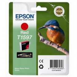 Epson C13T15974010 (T1597) Kırmızı (Red) Orjinal Kartuş - Stylus Photo R2000 (T1678) - 1