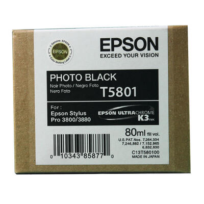 Epson C13T580100 (T5801) Foto Siyah Orjinal Kartuş - Stylus Pro 3800 (T14913) - 1