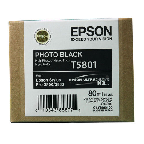 Epson C13T580100 (T5801) Photo Black Original Cartridge - Stylus Pro 3800 - 1