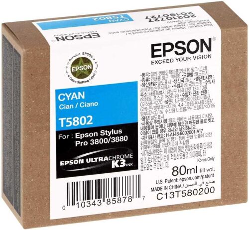 Epson C13T580200 (T5802) Cyan Original Cartridge - Stylus Pro 3800 - 2