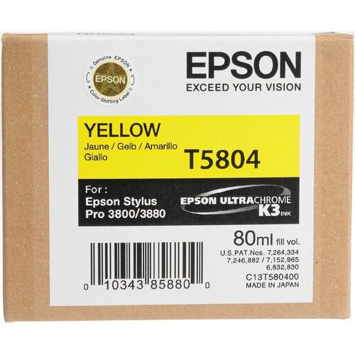 Epson C13T580400 (T5804) Yellow Original Cartridge - Stylus Pro 3800 - 1