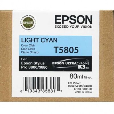 Epson C13T580500 (T5805) Açık Mavi Orjinal Kartuş - Stylus Pro 3800 (T7434) - 2