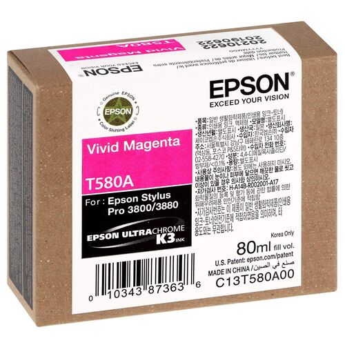 Epson C13T580A00 (T580A) Kırmızı (Vivid Magenta) Orjinal Kartuş - Stylus Pro 3800 (T14928) - 1