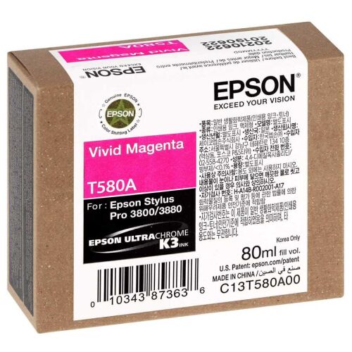 Epson C13T580A00 (T580A) Vivid Magenta Original Cartridge - Stylus Pro 3800 - 2