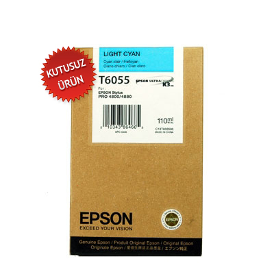 Epson C13T605500 (T6055) Açık Mavi Orjinal Kartuş - Stylus Pro 4800 (U) (T10017) - 1