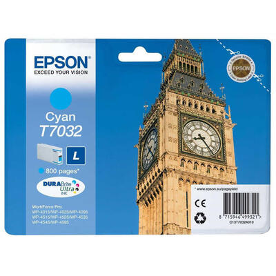 Epson C13T70324010 (T7032) Cyan Original Cartridge - WP-4015DN 